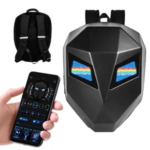 Motorcycle Backpack, LED Programmable Rider Backpack, Hard Shell Laptop Backpack, Helmet Bag, Cool Student School Bag, Holiday Party Gift