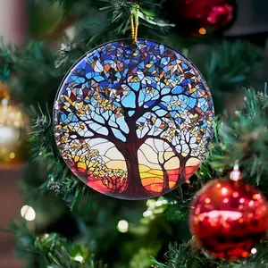 2024 Christmas Ornaments,Birthday Gifts for Friends,xmas Trees Ornament,family Ideas Gift,Christmas Decorations acrylic Round smooth print Decoration