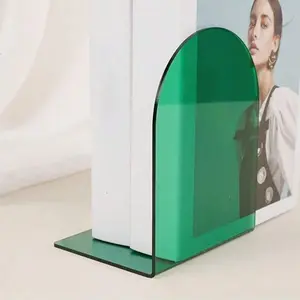 Colorful Acrylic Bookshelf, Thick Non-Slip Transparent L-Shaped Desktop Magazine/book Stand, Adjustable Space-Saving Design