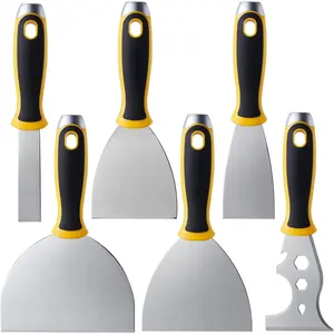 Putty  Set, Drywall ,6PCS 420 Stainless Steel  Scraper Tools, Metal Scraper,  for Renovating Old Walls, Applying Putty, Removing Wallpaper, Etc