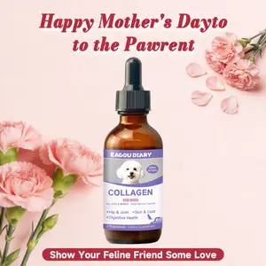 Collagen for Dogs - Dog Collagen Drops with Glucosamine, MSM, Biotin, VitaminC & E, Coconut Oil - Hip & Joint Supplement for Dog, Skin Coat Health, Gut & Immune Health, 60ml Collagen Drops for Dogs