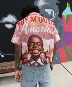 Handmade Boy Scout Tapestry Button Up Shirt