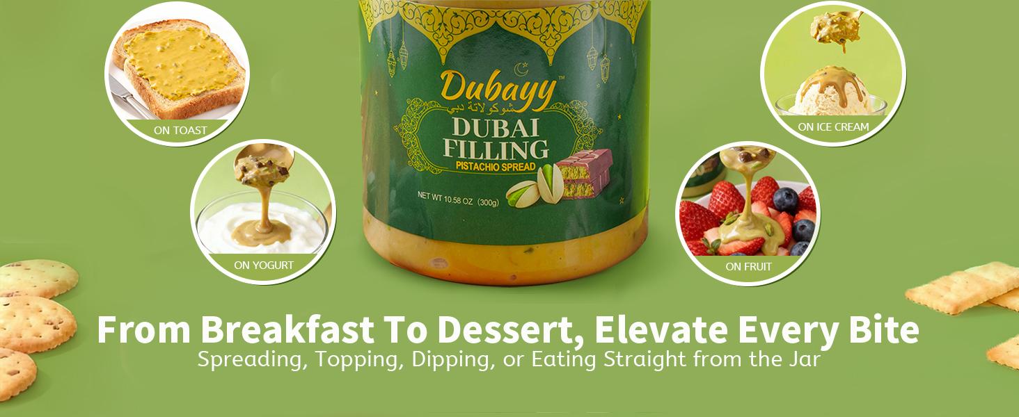 Upgraded Dubai Chocolat 11.29oz - Real 30% Pistachio Content with Silky Chocolate, Crispy Kataifi & Cocoa Chunks, Quality Ingredient Gourmet Treat for Toast & Dessert or Eating Straight, Filling Snack Upgraded Dubai Chocolat 11.29oz - Real 30% Pistachio Content with Silky Chocolate, Crispy Kataifi & Cocoa Chunks, Quality Ingredient Gourmet Treat for Toast & Dessert or Eating Straight, Filling Snack