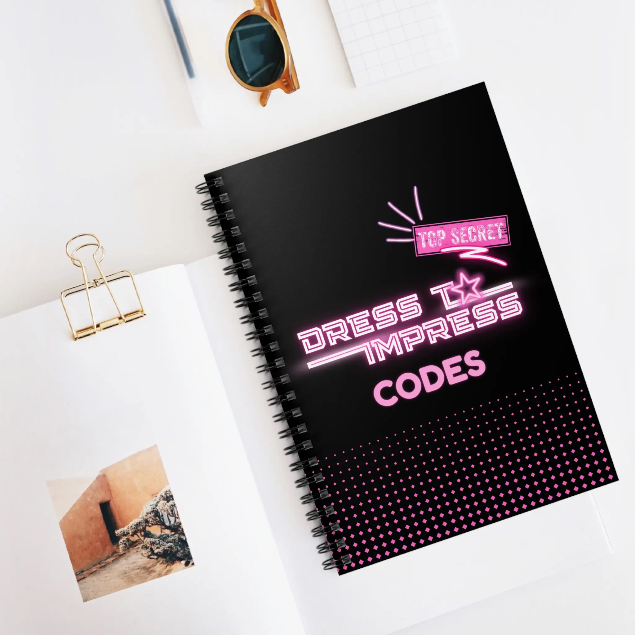 Funky Spiral Notebook - Dress to Impress Codes | Stylish Journal for Teens, Gift for Fashion Lovers, School Supplies, Secret Notes