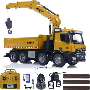 HUINA 1538 26CH RC Semi-alloy Truck 1/14 Remote Control with Wood Grab Dump Engineering Truck Dump Car Model Toy Children