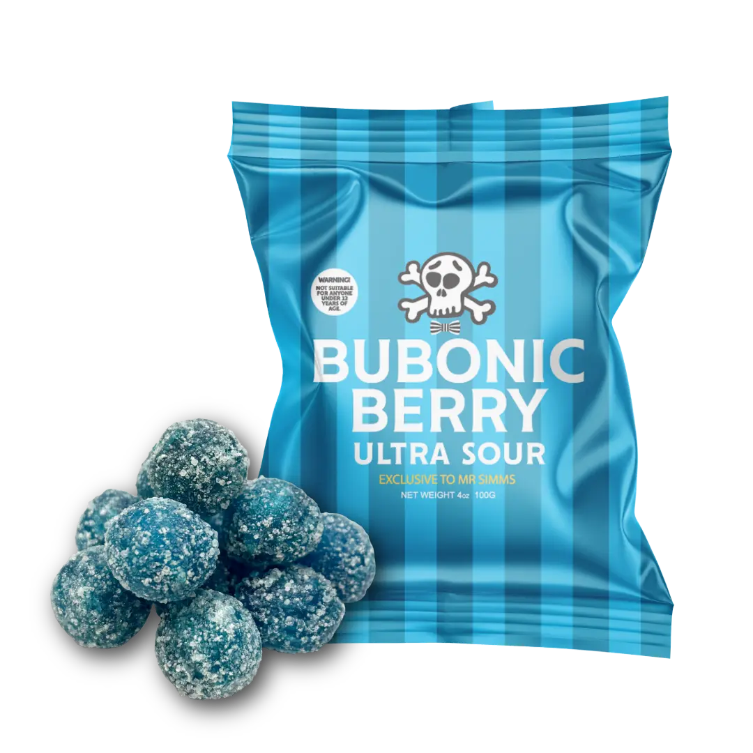 Mr. Simms Bubonic Berry Ultra Sours Sour Candy, Chewy Bubble Gum Snack Mr. Simms Bubonic Berry Ultra Sours Sour Candy, Chewy Bubble Gum Snack