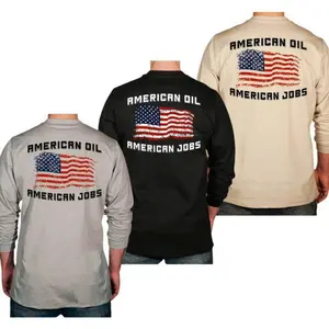 FR Benchmarkk American Oil Graphic Long Sleeve Shirt, Back Print, Trending shirt, Gift for him, Menswear, Layer-Friendly, Works