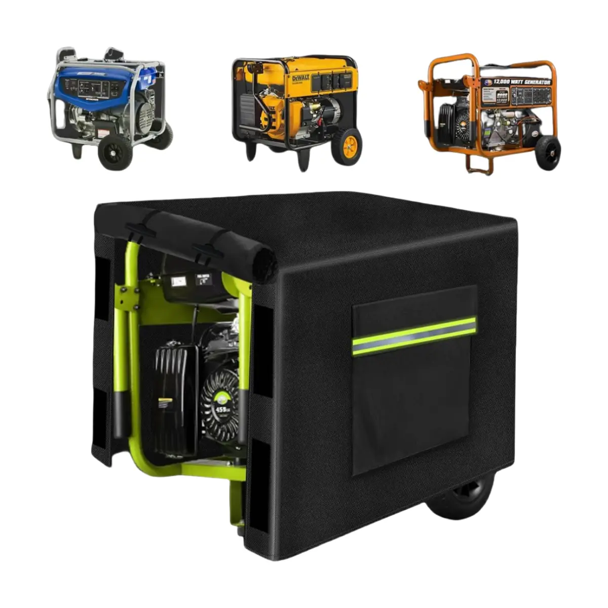 600D Polyester Waterproof Windproof Tear-Resistant Generator Enclosure 26-20-20In Black