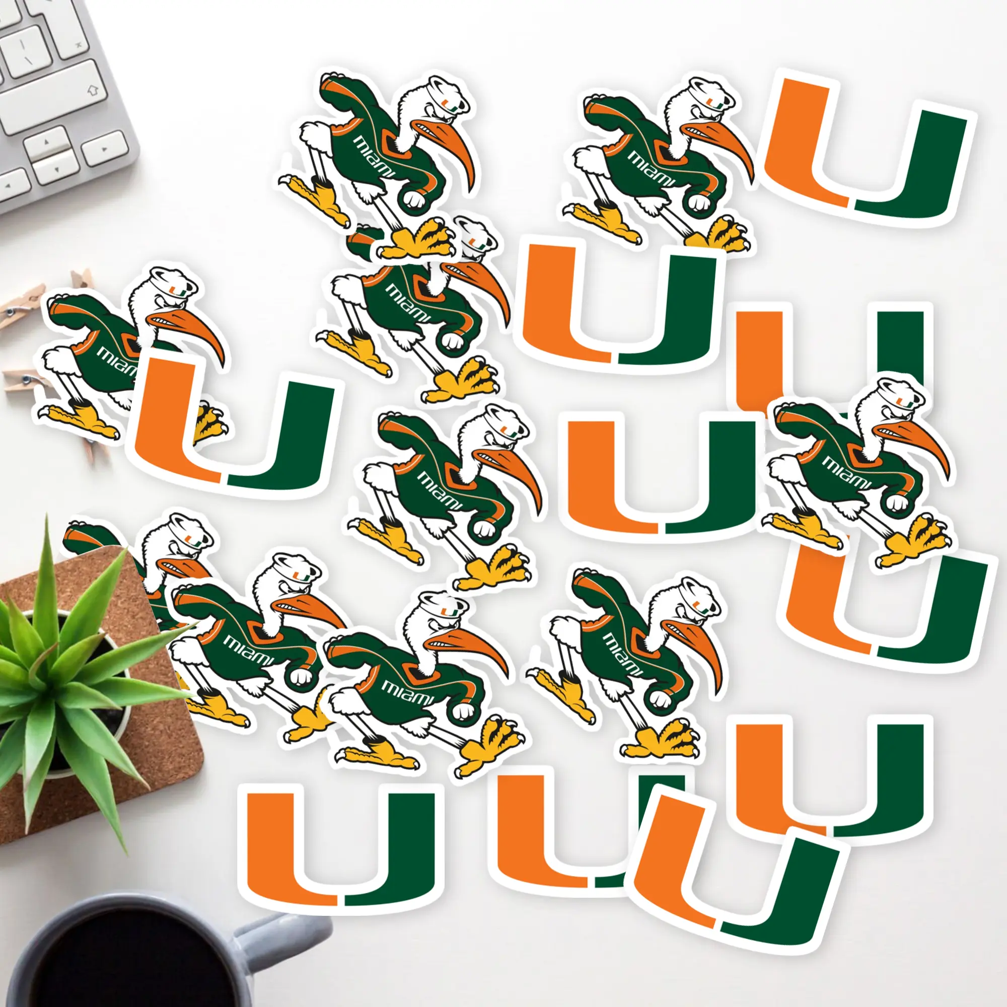 Stickers Pack 20 Pcs University Car Guitar Luggage of Bottle Miami Waterproof Skateboard Bike Water Aesthetic Vinyl Colorful Bumper Laptop