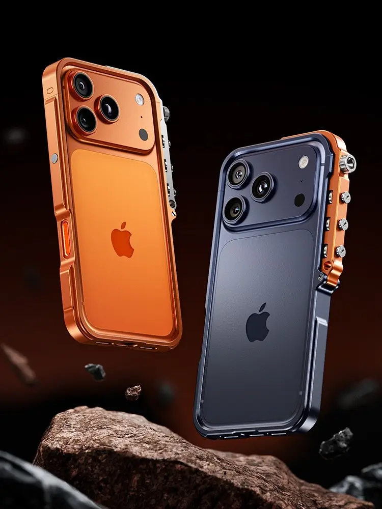 Aircraft Aluminium Casing for iPhone 17 Pro Max - Heavy Duty Shockproof Tactical Metal Mobile Phone Accessory, Heavy Duty Protection