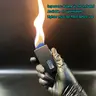Rechargeable Zinc Alloy Windproof Lighter with Shake Ignition, Elegant Black Body - Compact Men's Gift, Extra-Wide Soft Flame for Outdoor Camping, Hiking Gear, Portable Camp Kitchen Accessory