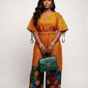 Skylar Jumpsuit Dress with V-Neck Short Sleeve in Vibrant Tie-Dye Print for Stylish Comfort