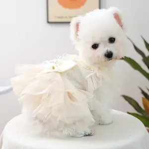 Muse Wedding Dress Pet Dog Small Breed Luxury Gown Teddy Bichon Pomeranian Chihuahua Yorkie Clothes, High-Quality Designer