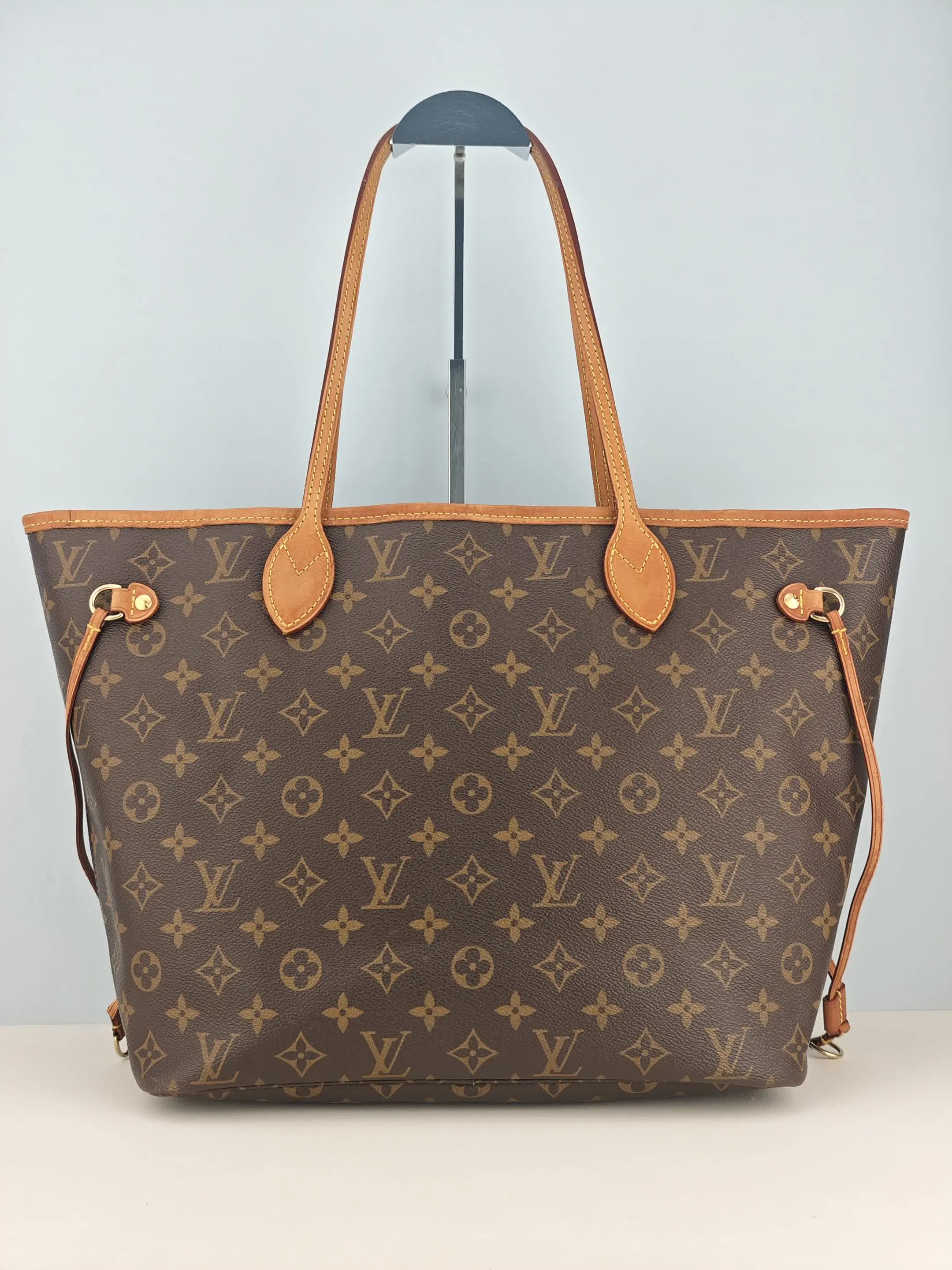 Pre-owned Monogram coated canvas with natural leather trim Shoulder Bags Louis Vuitton Neverfull MM Tote Bag【LM2119】