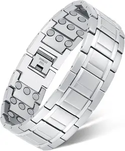 Stainless Steel Bracelets For Men, 3X Magnetic Bracelet With 3500 Gauss Magnets, Adjustable Bracelet With Sizing Tool Men Accessories