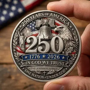 250th Anniversary Coin Patriotic Vintage Collector Keepsake Personalized Family Name Commemorative Gift US 250th Celebration 2026