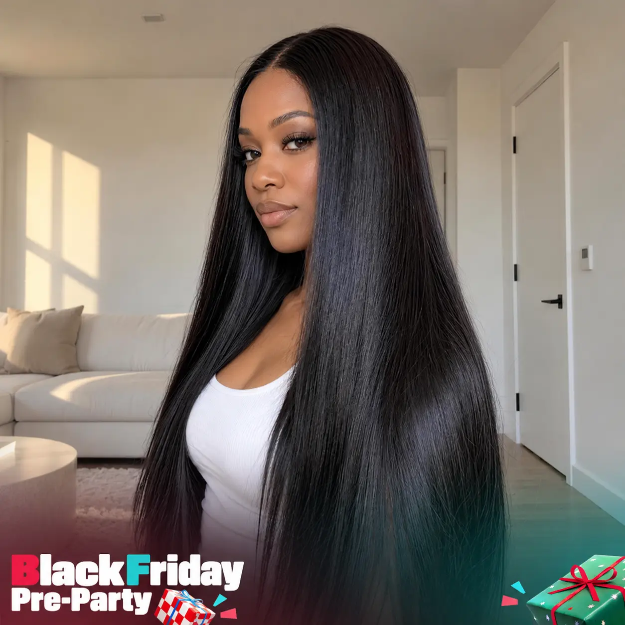 Frodio Veralux™ Synthetic Fiber + Human Hair Silky Straight Drawstring Lace Wig Beginner-Friendly #blackfriday#friendsgiving#christmasgift