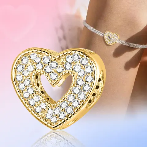 Heart Shaped Pendant & Cross Charm Beads, Rhinestone Decorated Cross, Rhinestone Pendant Jewelry, Fashionable DIY Jewelry for Lovers, Perfect for Valentine's Anniversary Gift, Exquisite Trendy Pendant, Jewellery Pendant