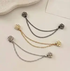 3-Pack Camellia Style Hem And Waist Adjustment Tools | Metal Clothing Shortening And Tightening Buttons for T-Shirts And Pants