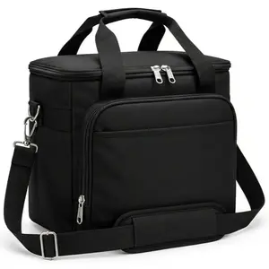 Medium Lunch Bag Insulated Lunch Box Soft Cooler Cooling Tote for Adult Men Women, Black 12-Can (9L)