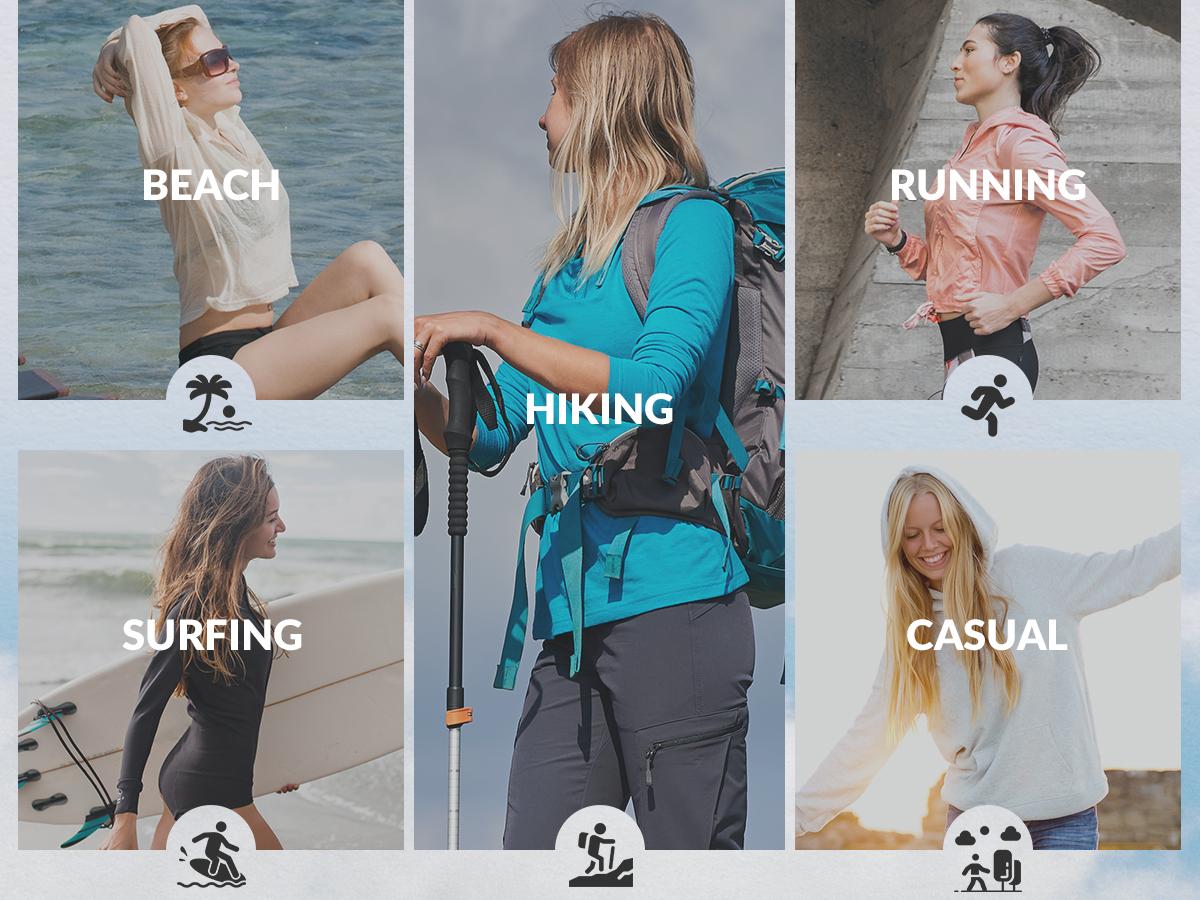 G Gradual Women's Sun Shirt with Hoodie Long Sleeve UPF 50+ Shirts Lightweight Hiking Fishing UV Protection Shirts for Women