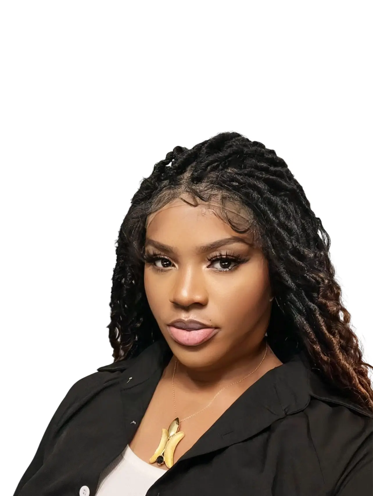 Goddess Locs braided  wig, 26Inch Curly Faux Locs (26inch 1B/30/27
