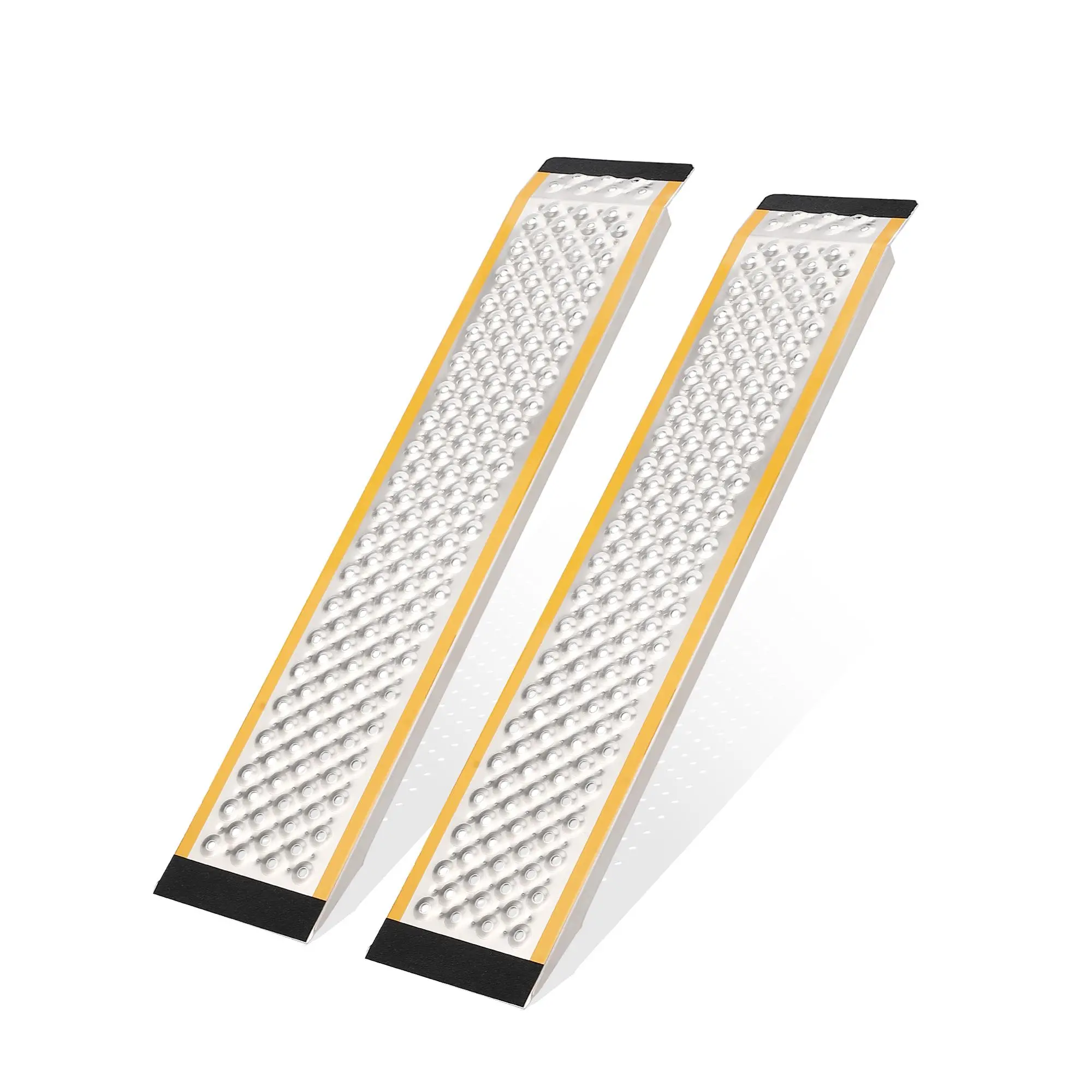 Aluminum Loading Ramp Set – 2 Pack Heavy Duty Folding Truck Ladder Rack Ramps, 47" Length, 800 lbs Capacity, Anti-Slip Punch Plate, Perfect for Lawn Mowers, ATVs, Motorcycles