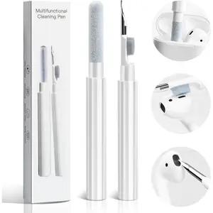 SQ-KCK005 Airpod Cleaner Kit Cleaning Tool Kit for Airpods Pro 1 2 3 Clean Pen with Soft Brush Flocking Sponge for Keyboard PC Laptop Bluetooth Earbuds Earphones Headsets Charging Case More