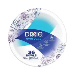 Dixie Disposable Heavy-Duty 10oz Dinner Plates, Model 15253, Microwave-Safe Party Plates, 36-Count per Pack, 9 Packs Total, Disposable Plates