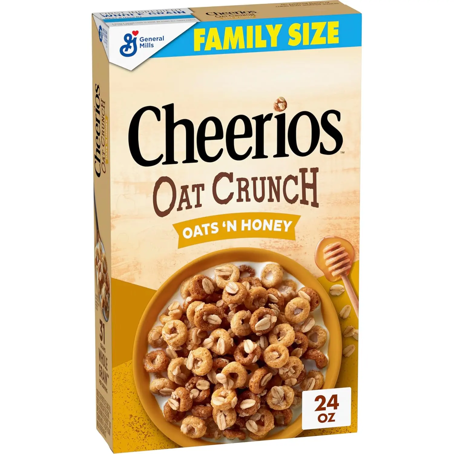 Oat Crunch Oats 'N Honey Breakfast Cereal, Made with Whole Grain, Family Size, 24 oz