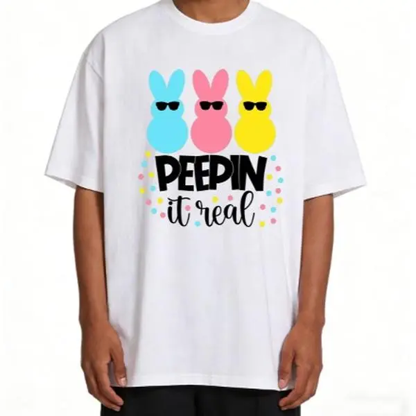 Men's Short-Sleeve "Peepin It Real" T-Shirt, Menswear Casual Top