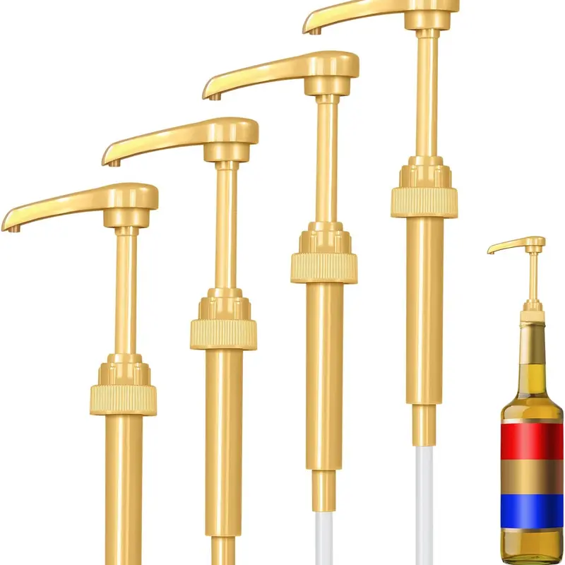 4 Pack Syruvia Coffee Syrup Pump Dispensers - Kitchen Utensils Compatible with Torani, Davinci, Jordans Skinny Syrups, Fits 25.4 Oz/750 ML Bottles