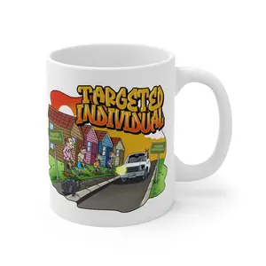 Targeted Individual Mug — Cartoon Neighborhood Graphic Coffee Cup