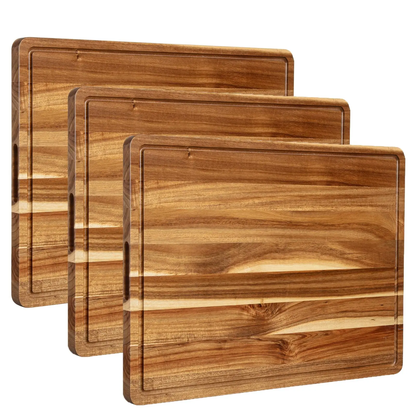 24x18 In Extra Large Natural Wood Grooved Chopping Board, Heavy-Duty Acacia Wood Option with Juice Groove for Turkey & Kitchen Meal Prep, Grooved Chopping Boards, Natural Wood Chopping Boards