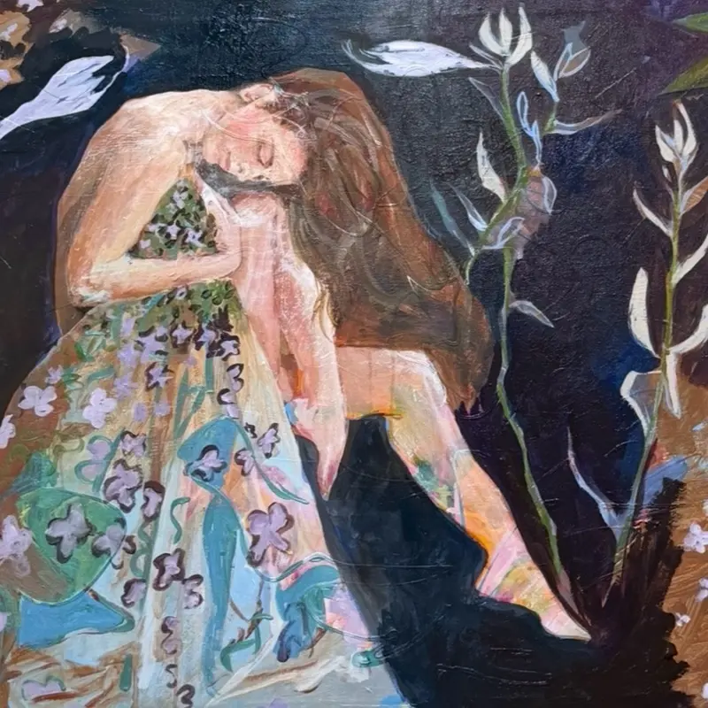 Lady with Hostas