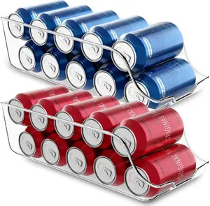 Can Organizer For Pantry - Soda Can Organizer For Refrigerator or Fridge Organizers and Storage - Can Storage Organizer Pantry, & Freezer. Kitchen Organization - (Clear, Pack of 2)