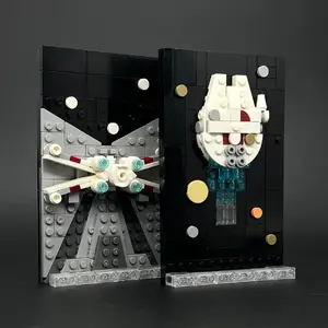 MOC Sci-Fi Movie Theme Spacecraft Building Block Model, Building Block Sets, Space Display Set, Starfighter Wing Cruiser & Galactic Falcon Freighter Assembled Construction Kit, DIY Model, Party Decoration, Gift for Sci-Fi Fans, Christmas, Birthday