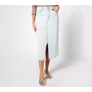 Denim & Co. Canyon Retreat Petite Easy Stretch Skirt Midi Skirt