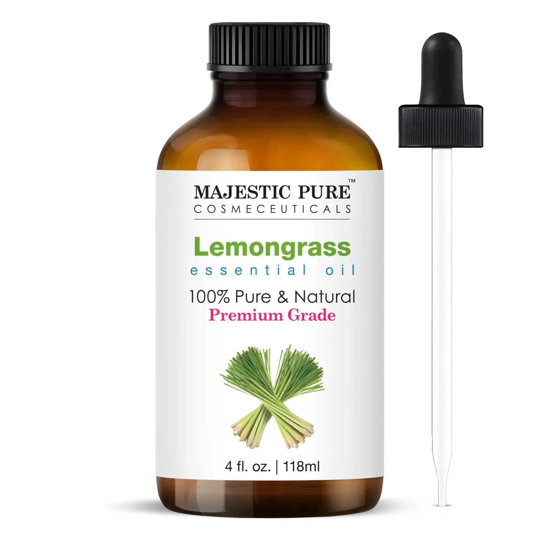 100% Pure and Natural Lemongrass Essential Oil (4 fl oz) - Aroma Oil for Wellness, Therapy, Self Care Products, Stress Relief