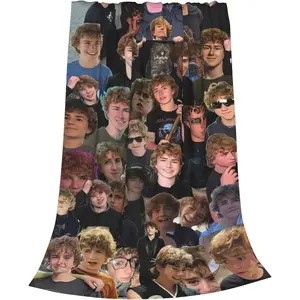 Walker Scobell Throw Blanket Couch Bed Sofa Soft Lightweight Warm Cozy Flannel Fleece Bed Blanket for Kids Adults Gift Multiple 40""X30"", Black