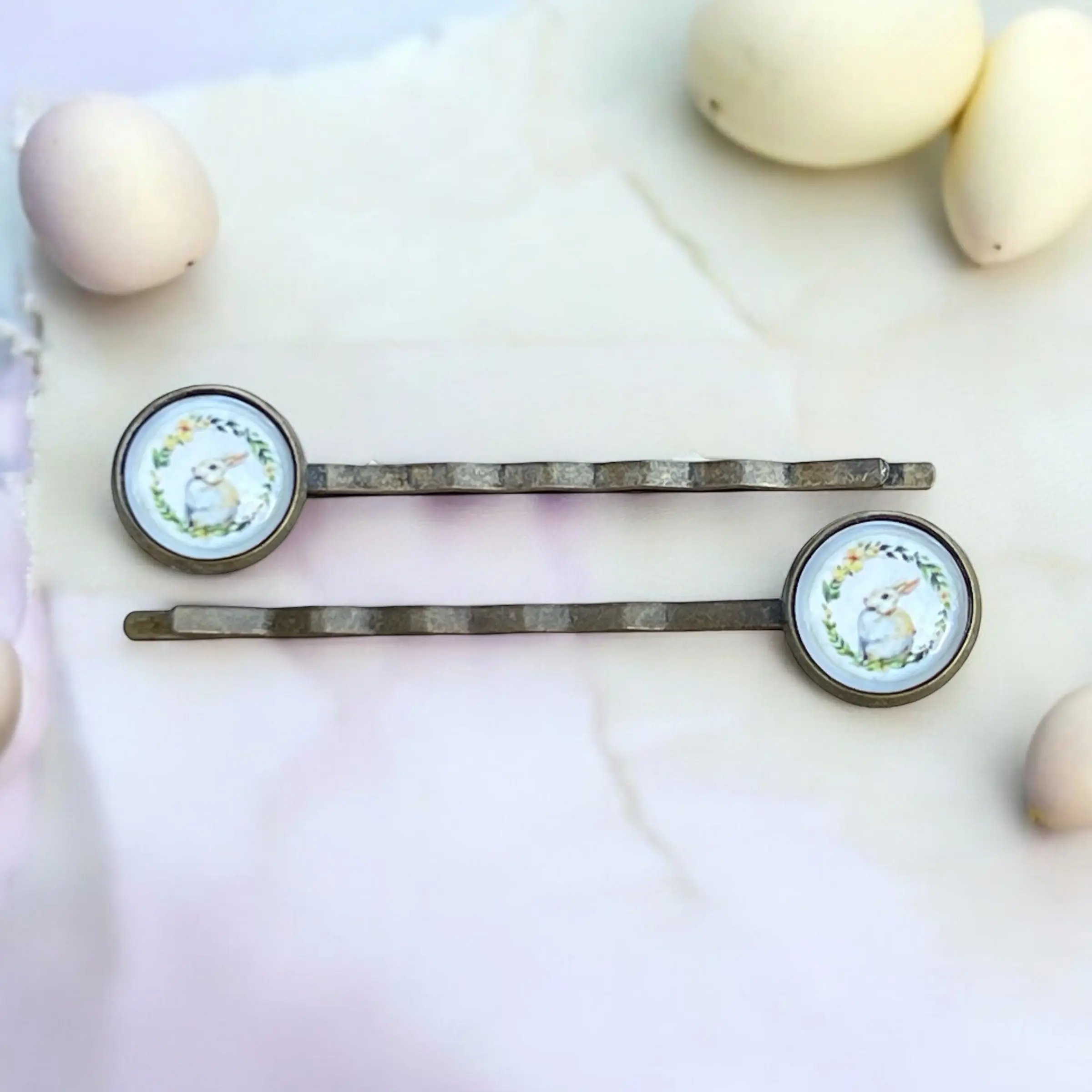 Easter Bunny Hair Pins – Spring Rabbit Hair Clips Set of 2