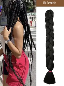 Women's Fashionable Synthetic Low Temperature Fiber Braiding Hair Extension For Women Used Daily Festivals, Party,Cosplay,Carnival Festival,Black,Blue ,Pink,Red Colors Synthetic Braided Hair Daily Use Braids
