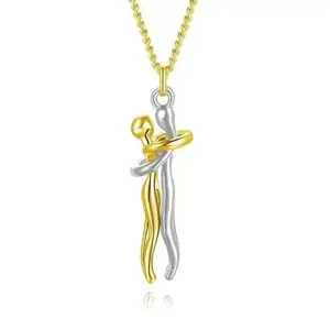 Stylish & Versatile Romantic Couple Hug Pendant Necklace – Perfect Valentine's Day Gift