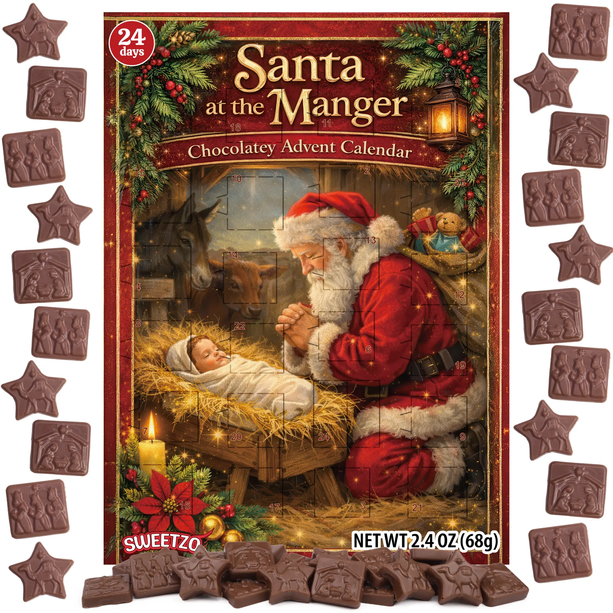 Santa Kneeling Advent Calendar