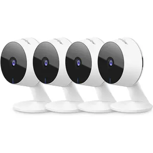 Cameras 4 count,   Camera Indoor 1080P,  Cameras Wired for , Motion Detection, Two-Way Audio, Night Vision, Phone App, Works with Alexa, iOS & Android & Web Access