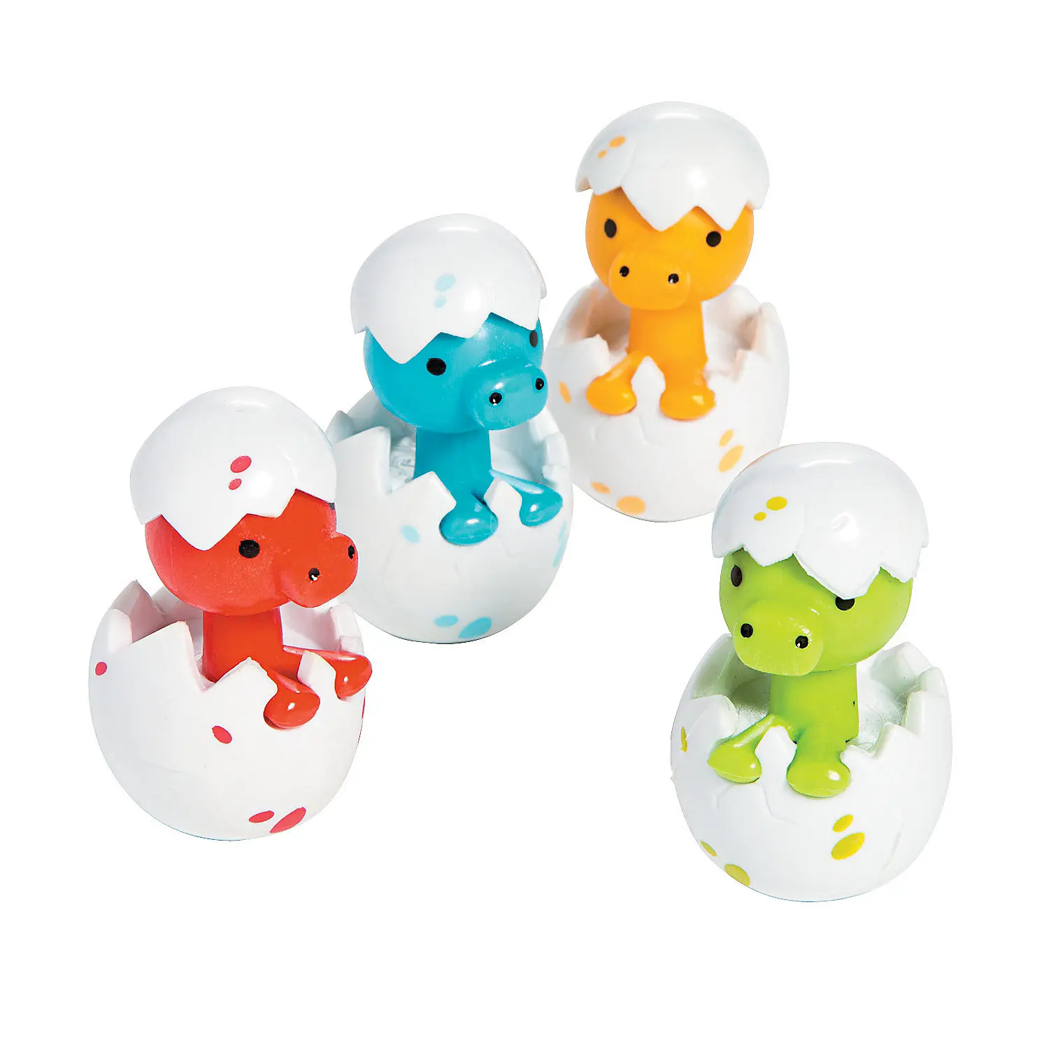 Oriental Trading Company 1"x2" Bright Color Dinosaur Eggs Set - 12-Pc Durable Vinyl Dinosaur Action Figures, Pretend Play Toys for Kids' Birthday Bashes, 1" X 2"