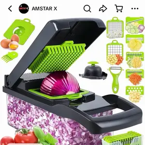 Veggie Slicer Hand Operated Vegetable Slicer, Veggie Chopper, Food Chopper, Onion Cutter.