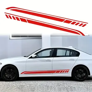 2 pieces 3.9x74.8 inch long-sided striped DIY car stickers, sports style car pattern decal waterproof and durable vinyl, self-adhesive easy to remove to cover scratches, car modification accessories