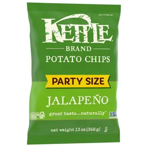 Kettle Brand Potato Chips, Jalapeno Kettle Chips, Party Size, 13 Oz