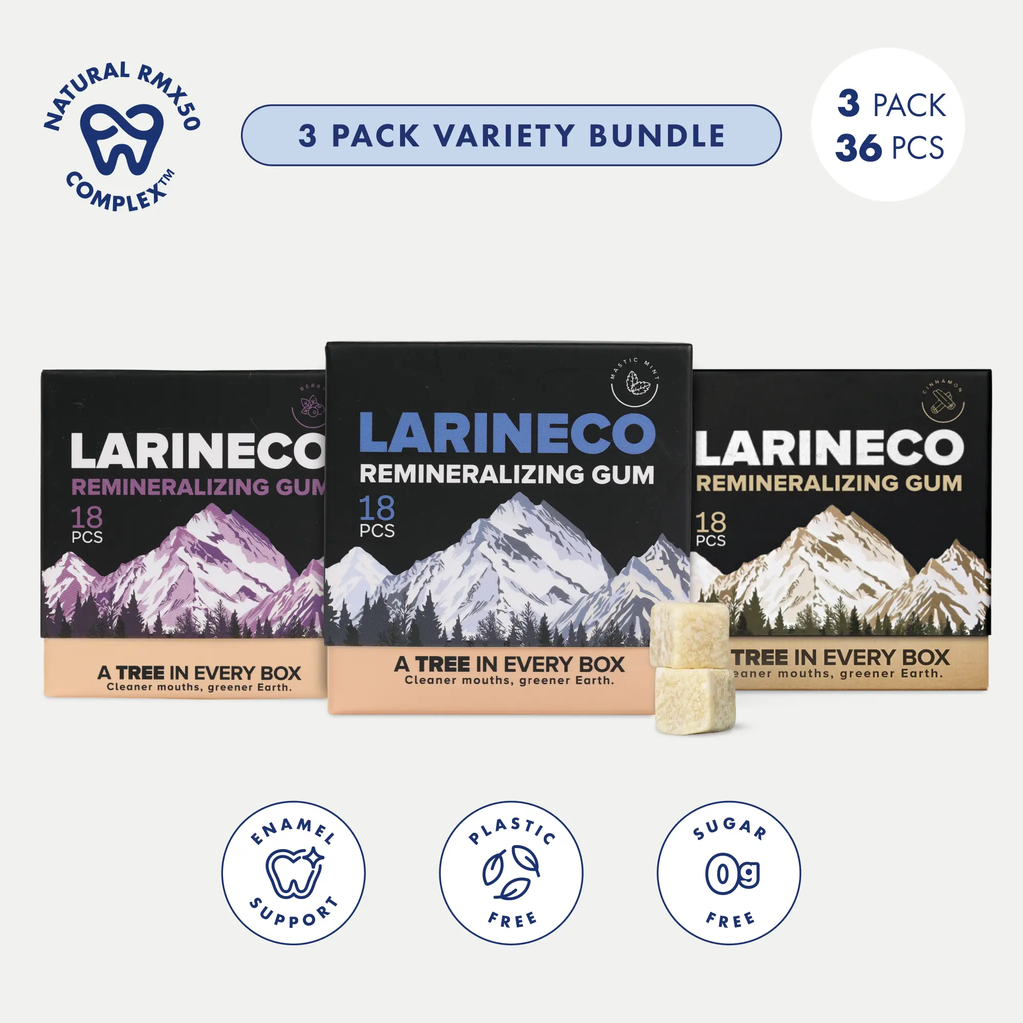 Larineco™️ - Remineralizing Gum (Original Mint - Cinnamon - Berry - Variant Pack)